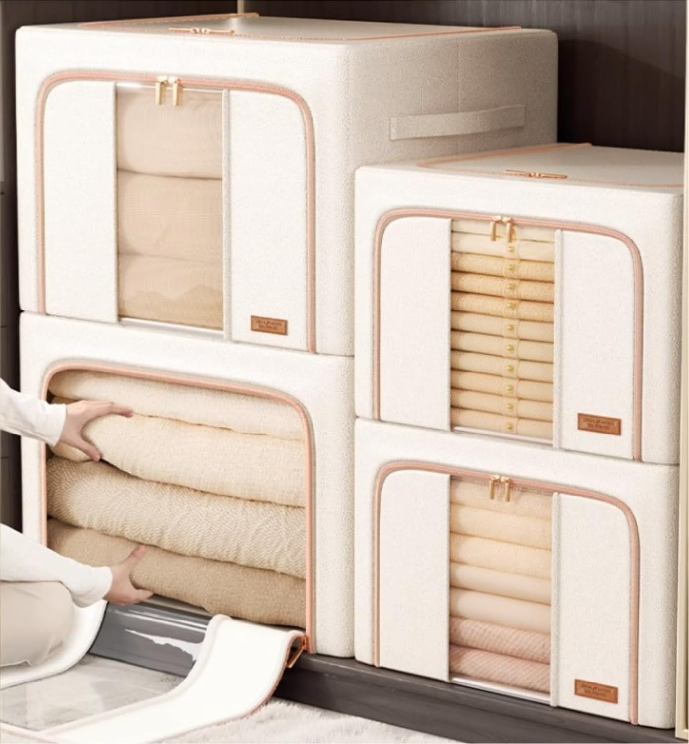 Clothes Storage Bags - Under Bed Box, Foldable Duvet Storage Bag with Clear Window - Organize Comforters & Clothes Efficiently, Size : 110L