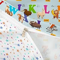 Vista 6 de Juego de ropa de cama educativa para niños, tamaño matrimonial, con números del alfabeto ABC, juego de funda de edredón para niños y niñas