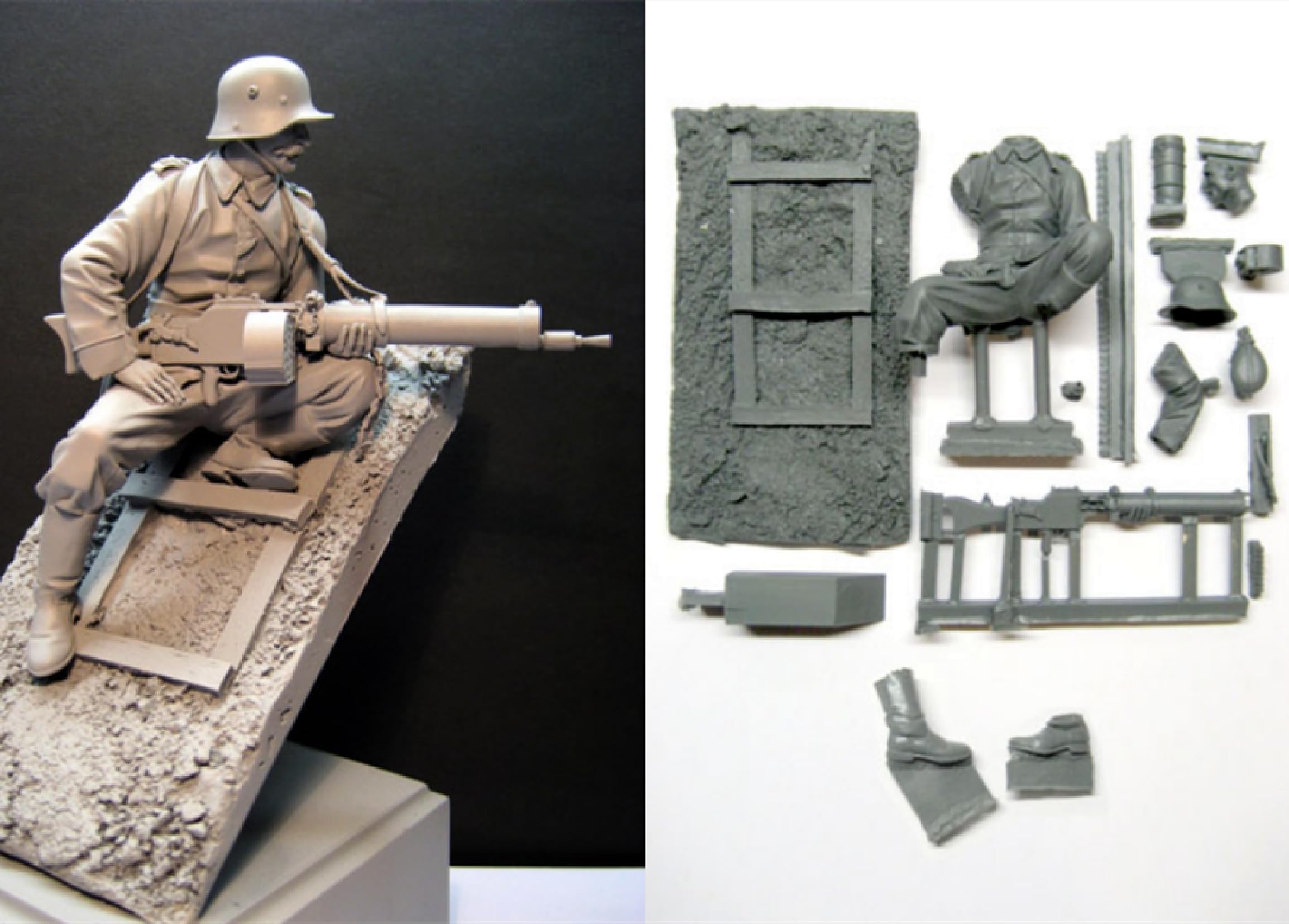 Risjc 1/16 Figurine En Résine Modèle Soldat, Parachutiste De Guerre De Normandie Modèle Gk Scène Militaire De La Seconde Guerre Mondiale // N1744