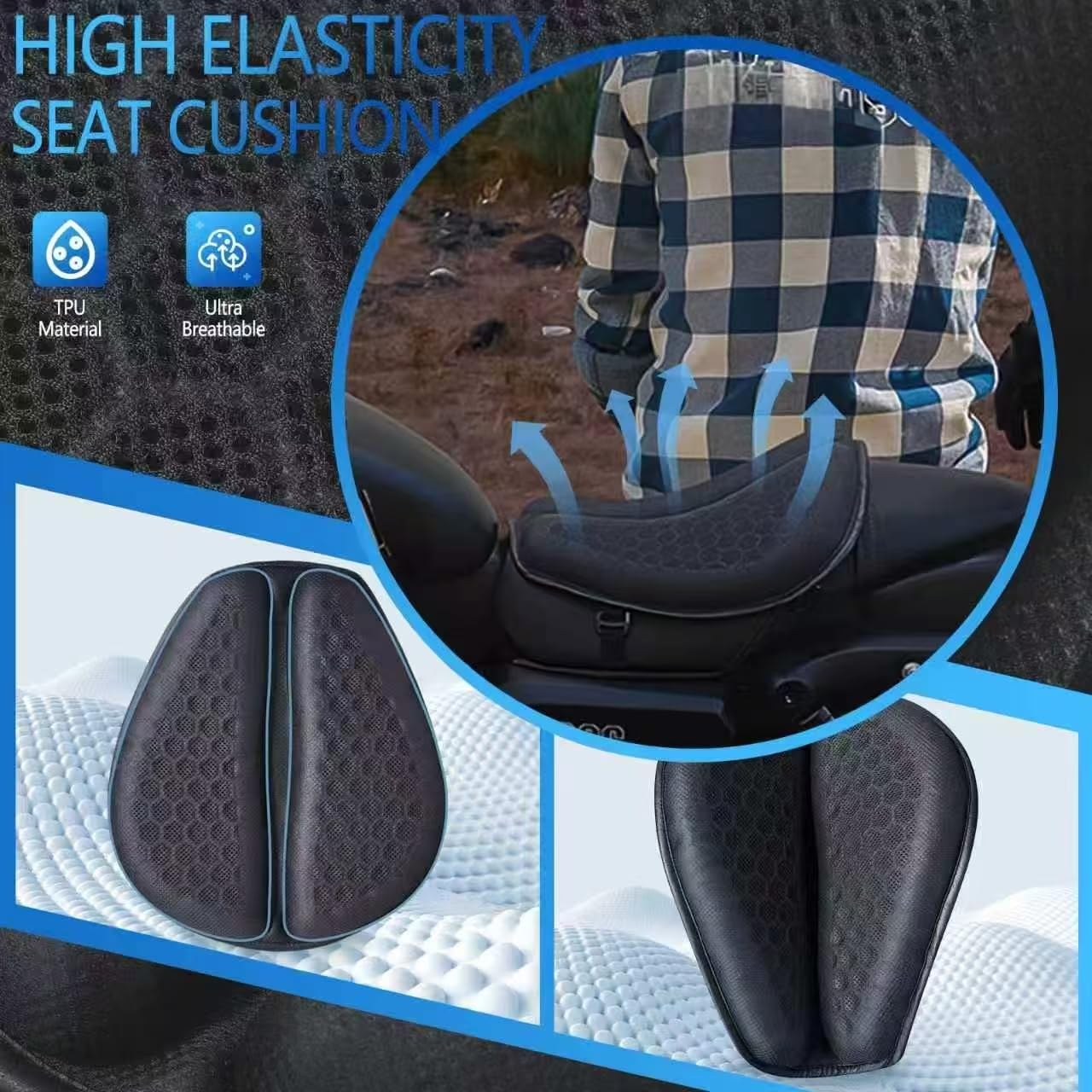 Cuscino Sella Moto per Ducati Scrambler Icon 2015-, Coprisella Protezione Imbottitura Traspirante Antiscivolo Comfort Assorbimento Urti