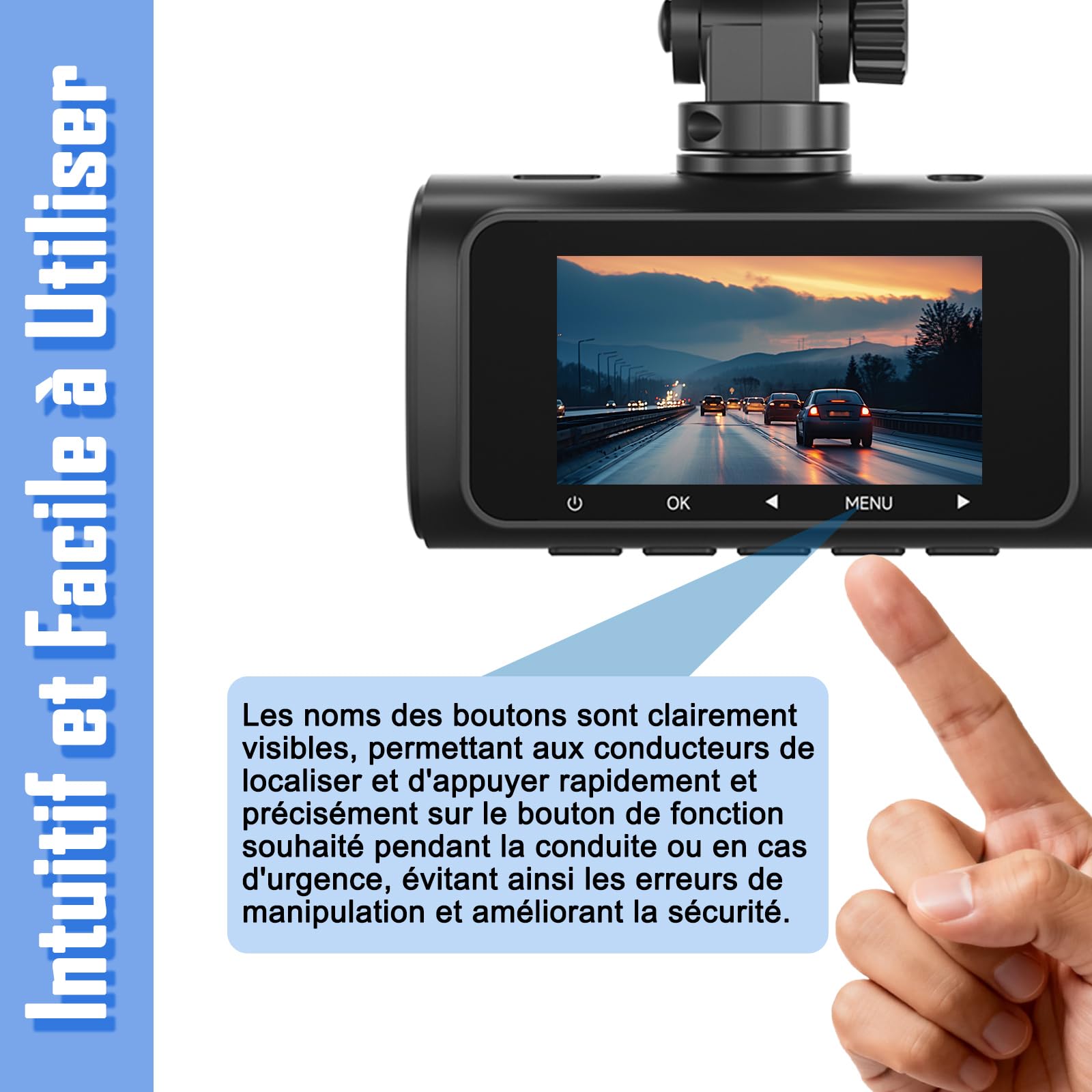 Dashcam Voiture Avant Arrière, 4K+1080P Caméra Embarquée avec Carte SD 64G, 1,97'' Écran, Grand Angle 170°, Vision Nocturne, WDR, G-Capteur, Mode Stationnement 24H, Enregistrement en Boucle