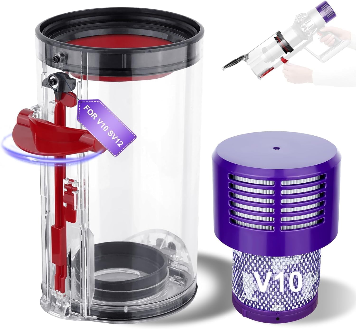 Pièces détachées Dyson V10 pour réparer un réservoir cassé