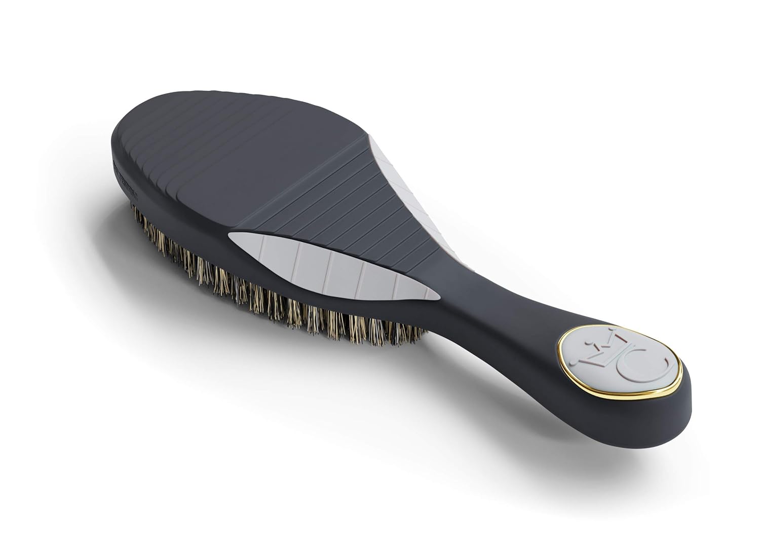 Crown Quality Products MEDIUM Mixed Boar Bristle 360 Sport Wave Brush (Black) Crown 2.0 Hairbrush - The Ultimate 360 Wave Brush