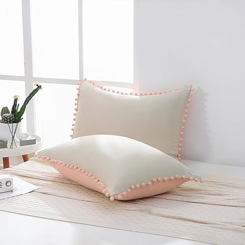 Miniatura 97 de Blue Body Pillow Cover Shabby Chic Long Pillow Case Cover Navy Blue Pom Poms Fringe Body Pillow case with Pocket Closure 20x54 inches(Body,Navy Blue)