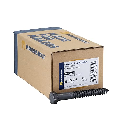 Vista 27 de 1/2" x 2", 25 piezas de pernos de retraso negros, BLAKOTE de cerámica a prueba de óxido de 4 capas, 2 veces protección de tornillos de retraso