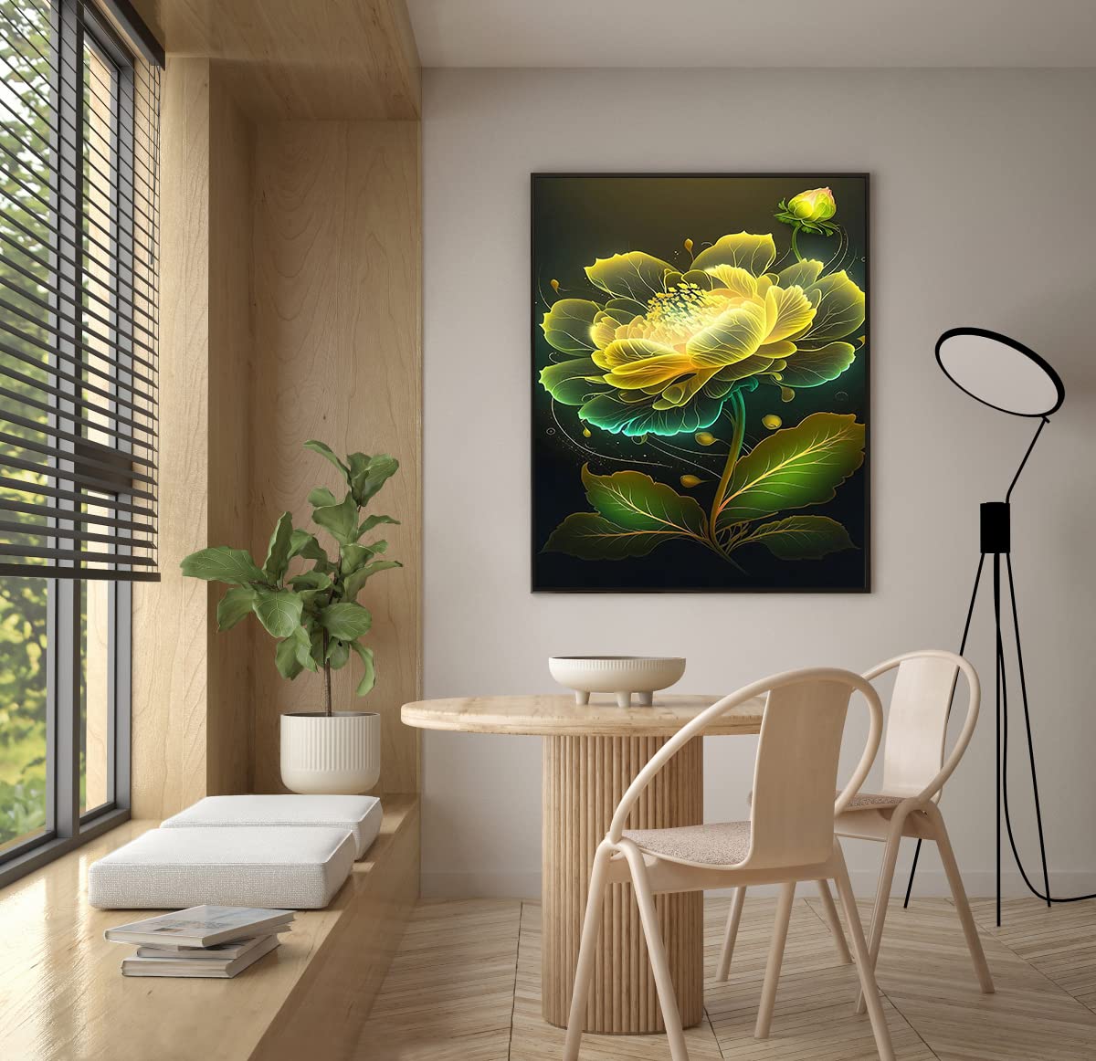 77iiAii Diamond Painting Set – Blumen Motiv, 30x40 Cm, 5D Diamantmalerei Für Erwachsene, Inkl. Zubehör