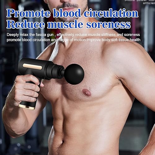 Miniatura 7 de Pistola de masaje de tejido profundo, mini pistola de masaje portátil para atletas, pistola de masaje muscular de mano con 4 cabezales de masaje, 6