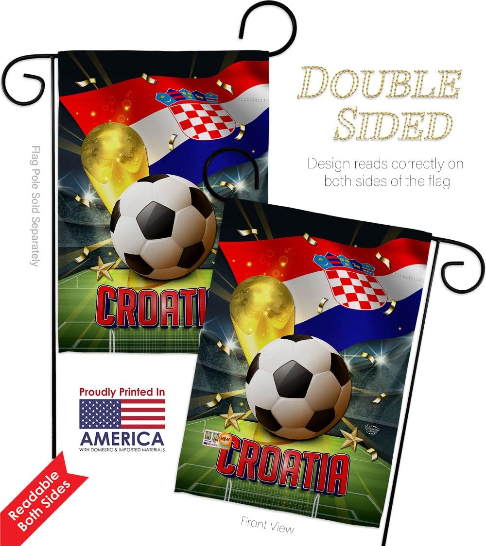 FIFA World Cup Croatia 2 Pcs Banner Room Wall Art Flag Patio Lawn Garden Outdoor Decorations Indoor Tapestry Yard Signs Team Qatar Trophy Soccer Game Football Gifts