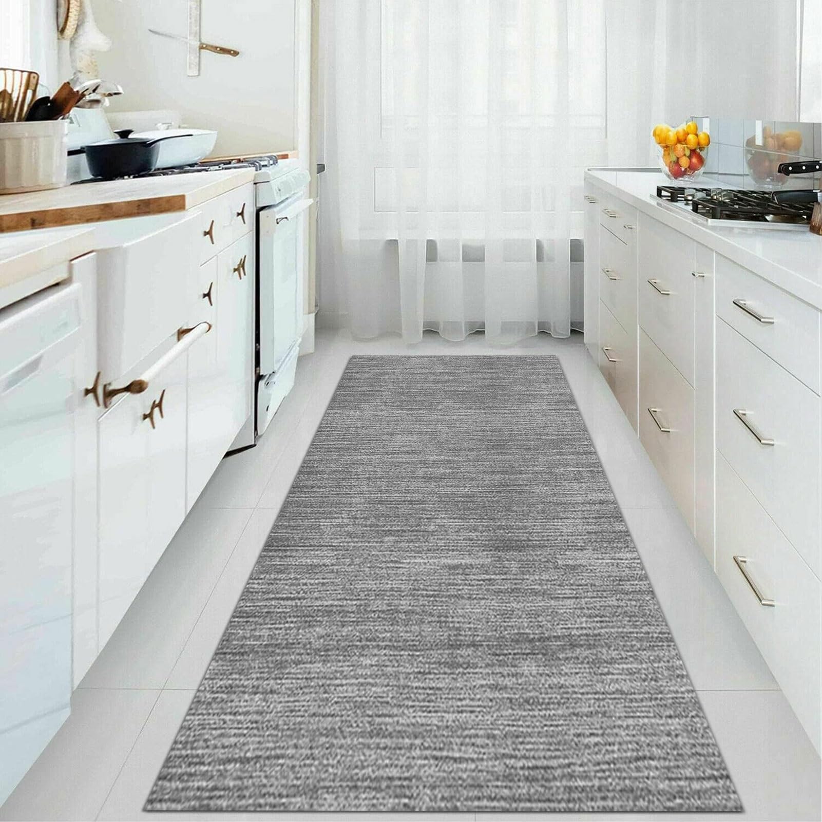 Tappeto passatoia per corridoio grigio 1,5 m 2 m 2,5 m 3 m 3