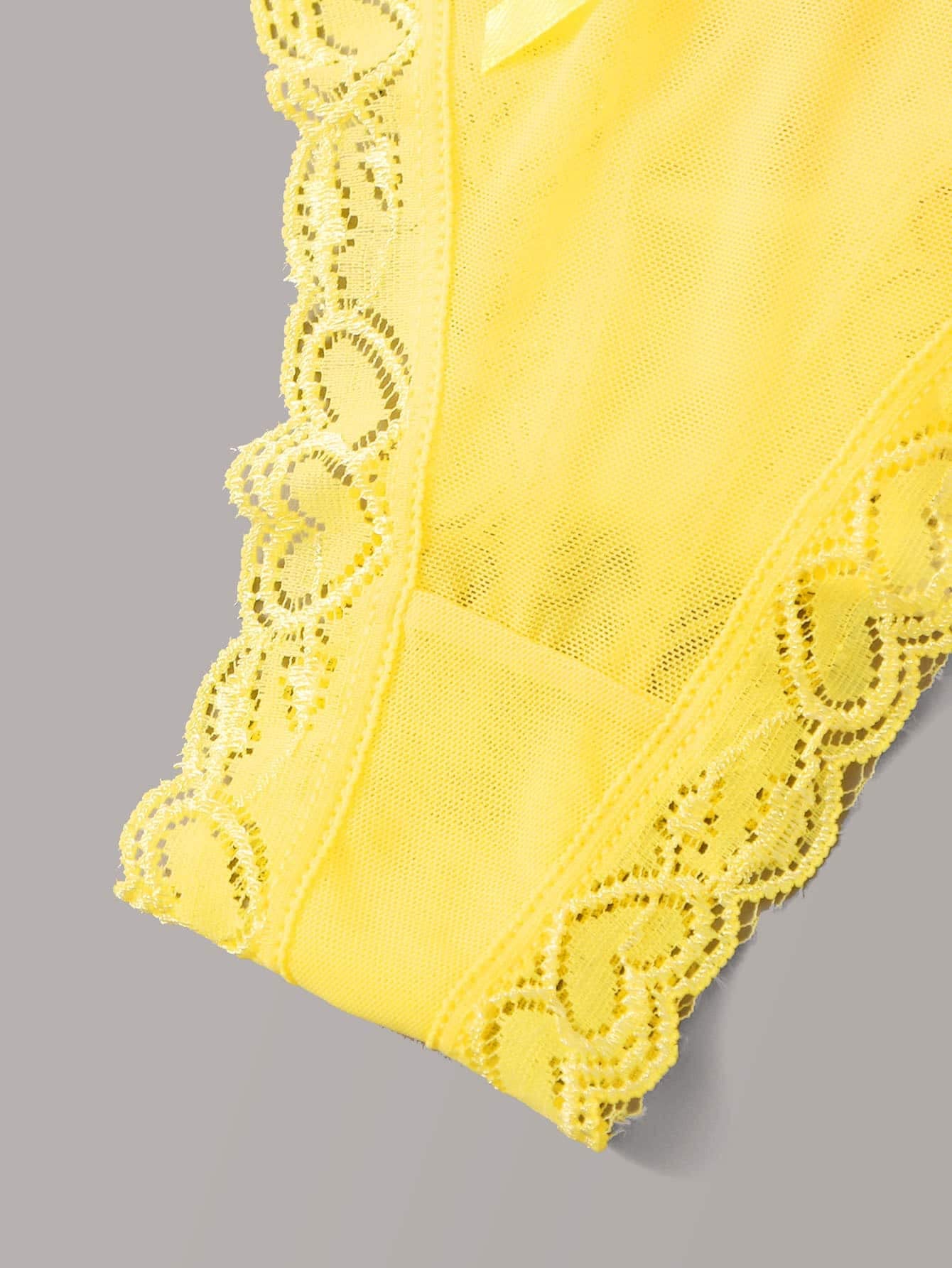 SHENHE Women's 3 Packs Frilly Panties Vintage Style Heart Print Mid Rise Ruffle Cute Panties Underwear