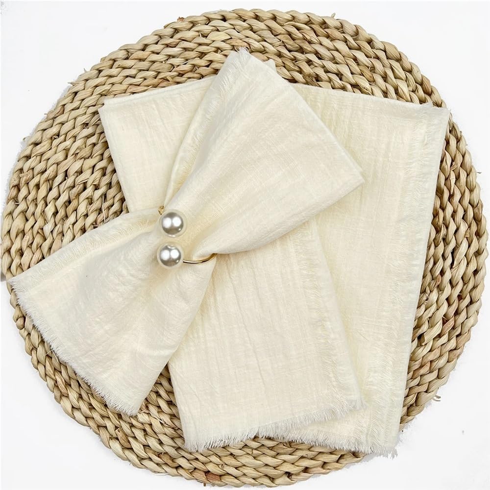 Servilleta, 60 servilletas de algodón 32x32 cm, reutil.s, Bodas(Green)