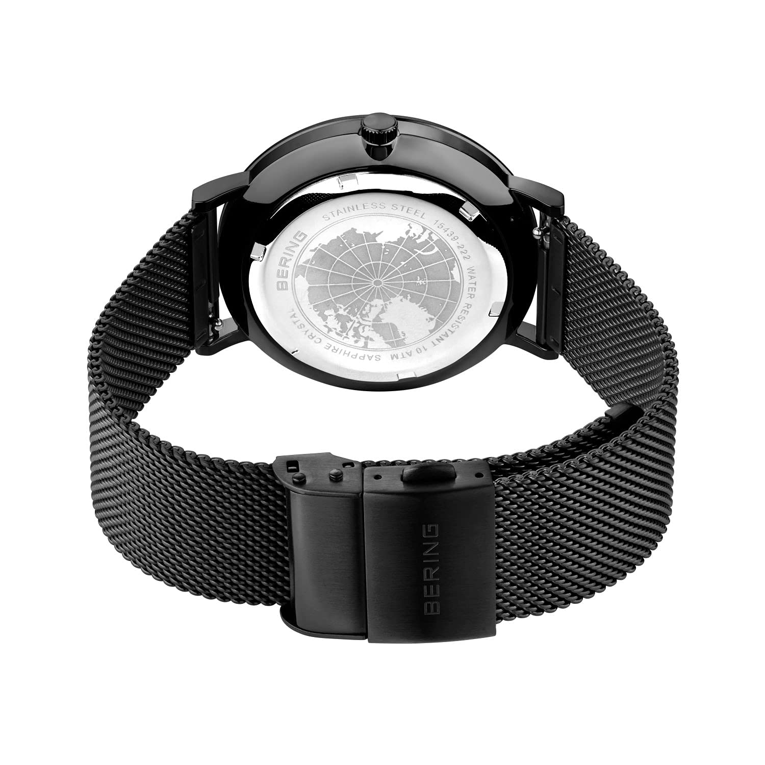 Bering Herren Solar Uhr | Armbanduhr 39 mm Edelstahlgehäuse und Zifferblatt | Milanaisearmband | Saphierglas | 10 ATM | 15439