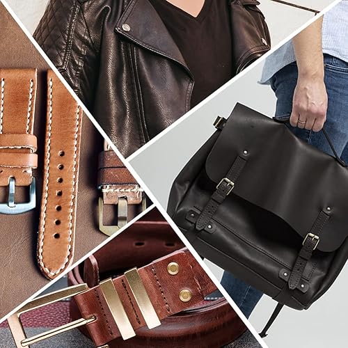 Miniatura 7 de TLKKUE Perforadora de agujero de tornillo ajustable, herramienta automática con mango de madera negra, herramienta de encuadernación de cuero, con 6