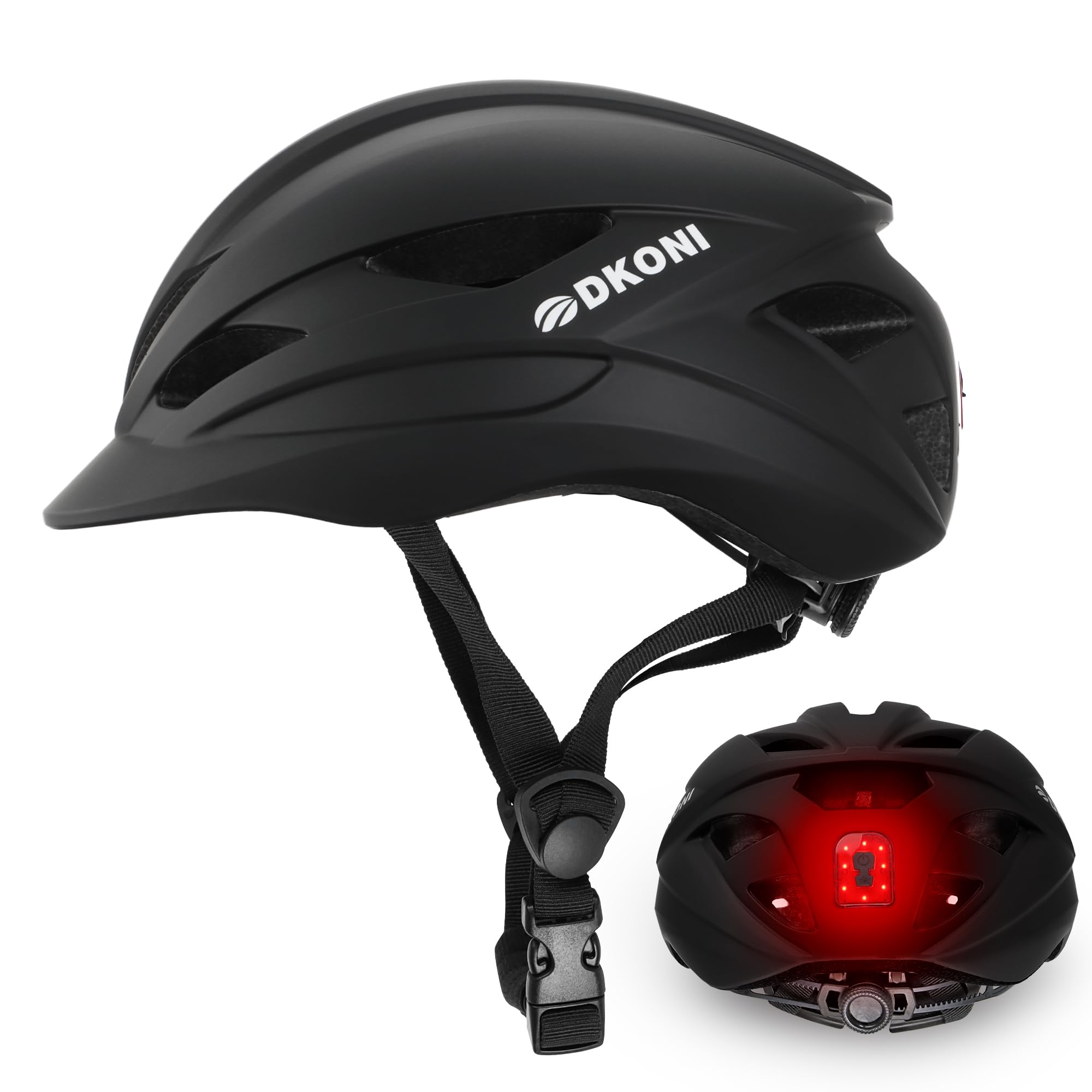 Bike Helmet Adult Urban:Bicycle Helmet for Men Women with USB Charge Detachable Taillight Helmets for Commuter Cycling Scooters