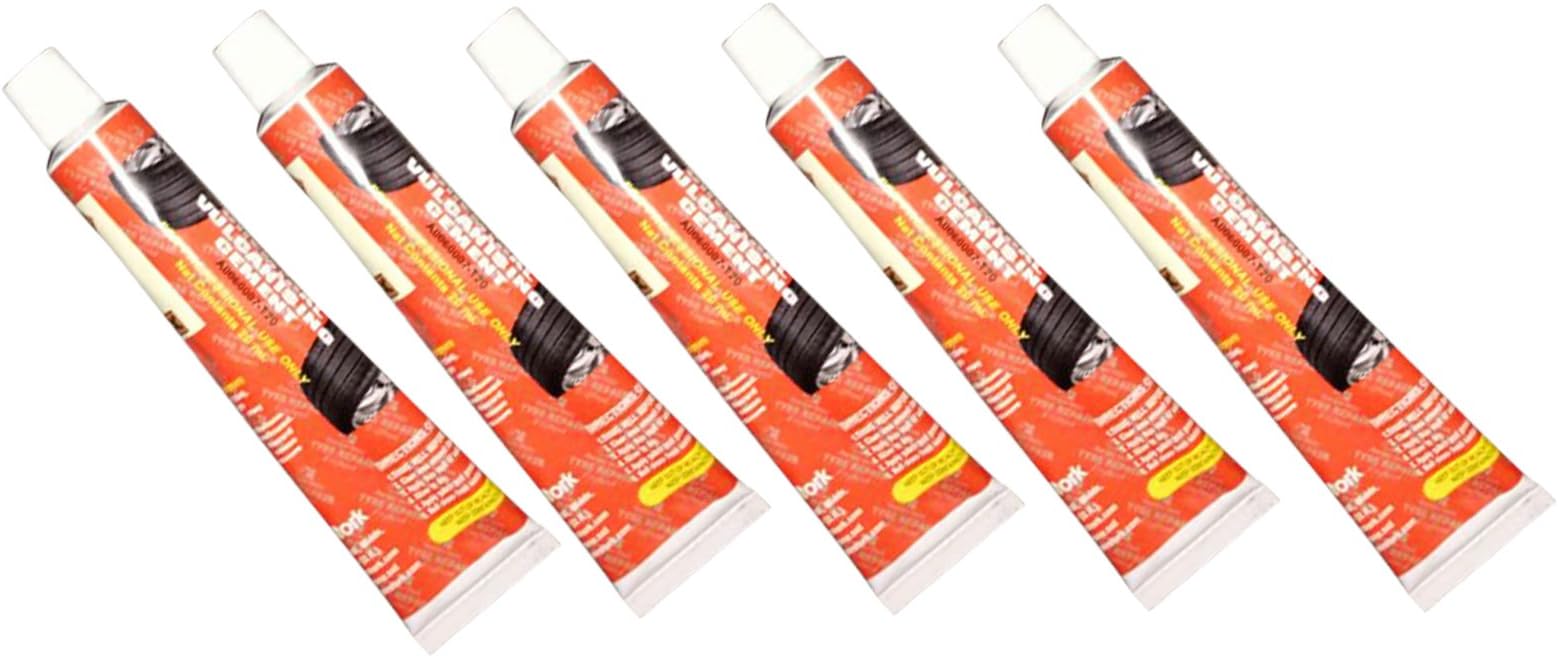 5 x 16ml CAR VAN MOTORCYCLE CYCLE TYRE TUBELESS PUNCTURE REPAIR GLUE VULCANISING CEMENT