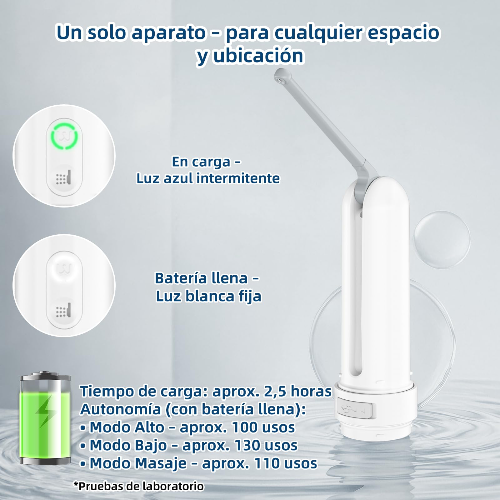 Bidet de Voyage Portátil 400 ml IPX7 Douche 3 Pressions Soins hémorroïdes Camping
