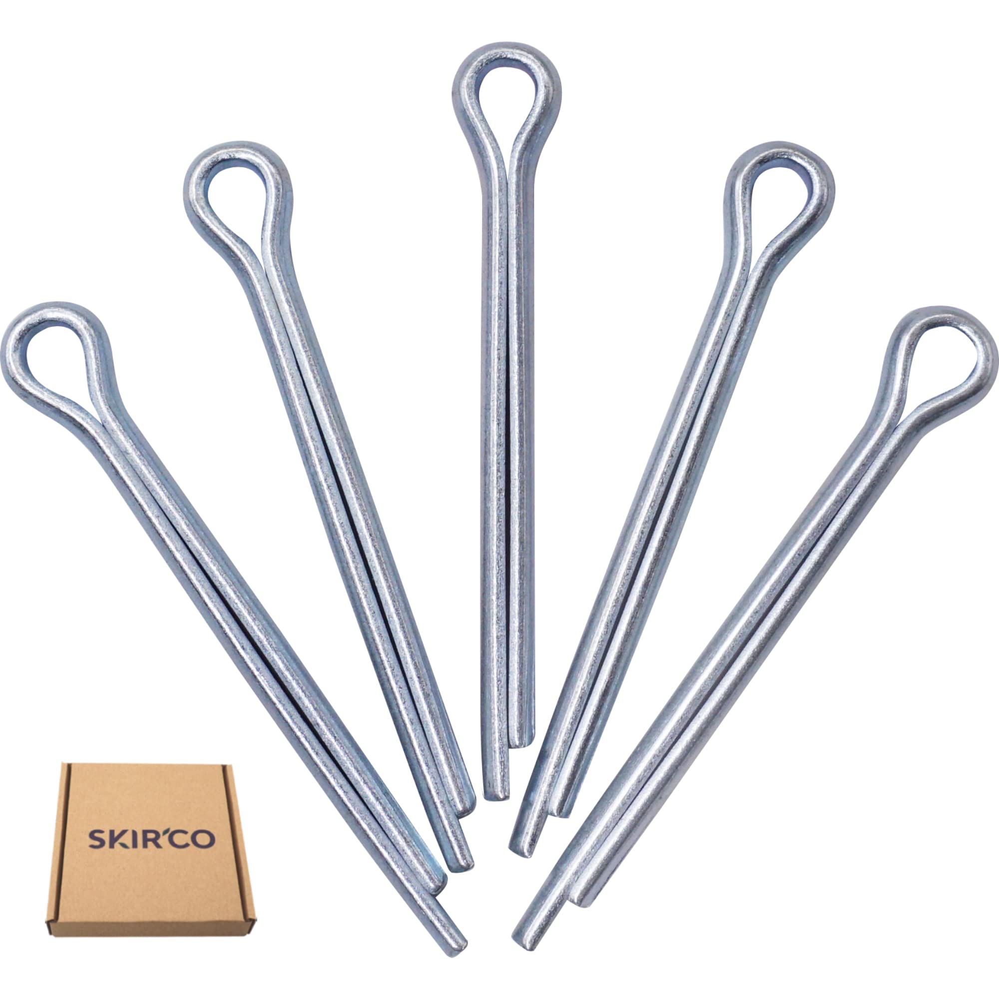 SKIR'CO (20 pezzi) Coppiglie in acciaio zincato 3,2 x 40 mm, coppiglie divise, DIN 94, coppiglie in metallo