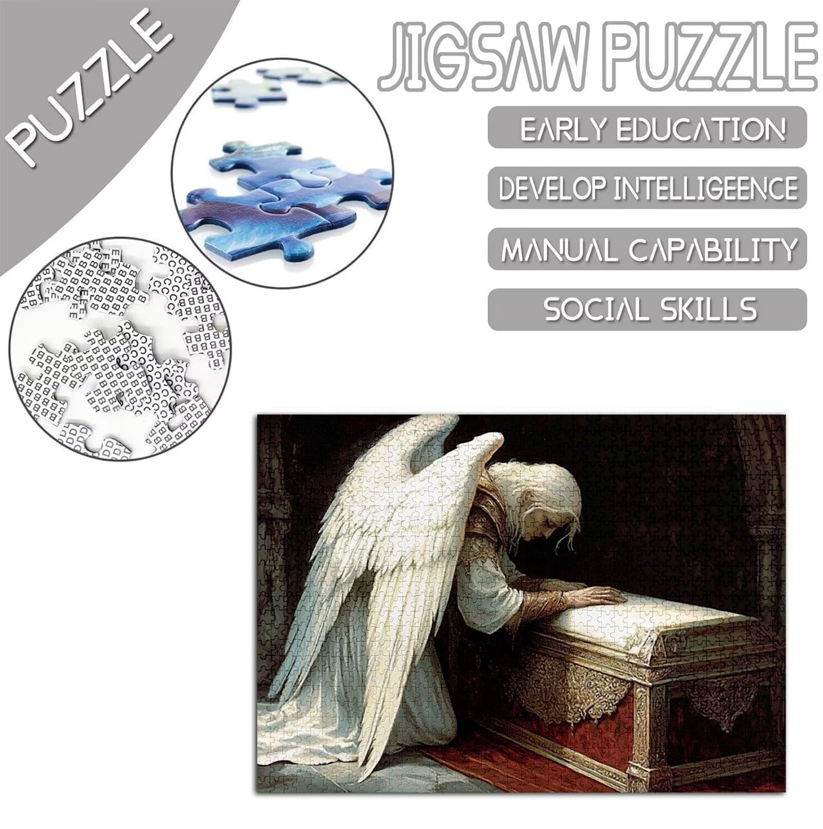 Model459 puzzle ze skrzydłami, 1500 części, dla dorosłych, kolorowe puzzle 5D HD dla dzieci od 14 lat, z pudełkiem na prezent, do dekoracji pokoju, salonu, prezent dla kobiet