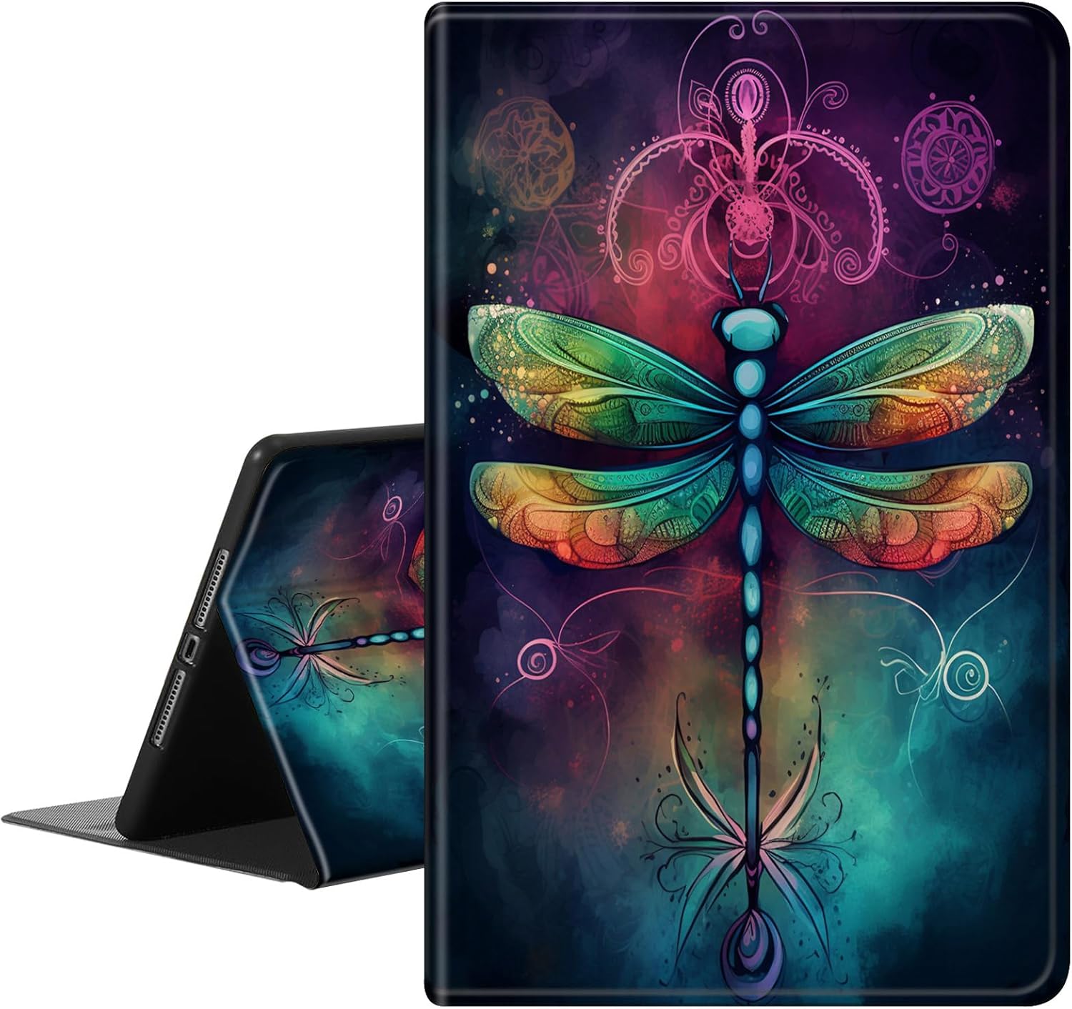 for Fire HD 10/HD 10 Plus Tablet (13th/11th, 2023/2021), Auto Wake/Sleep Flexible-Angle Viewing Stand Ultra Thin Lightweight for Amazon Fire HD 10 Tablet Case, Green Dream Dragonfly