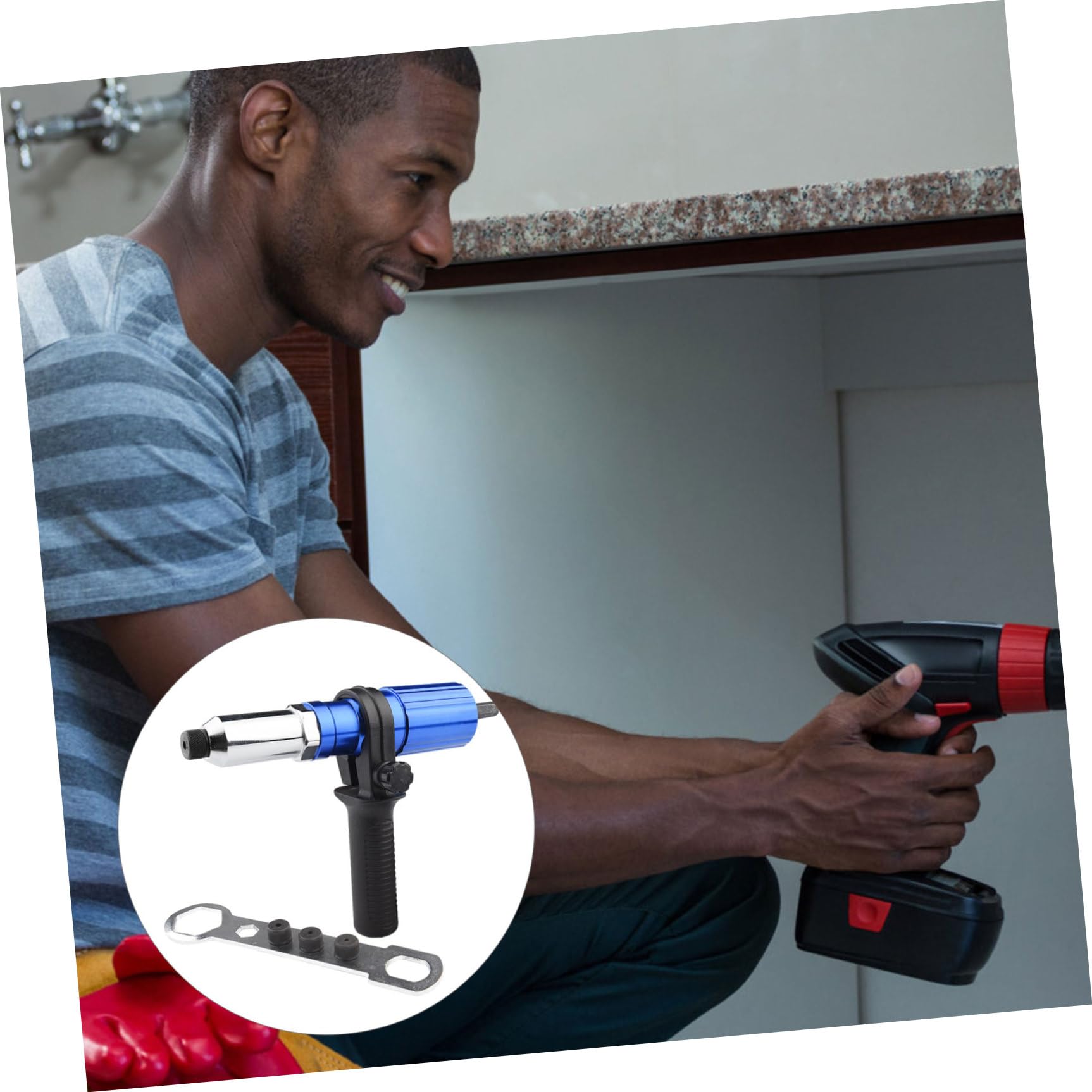 1 Ensemble Adaptateur De Rivet Électrique Avec Outil De Conversion Pour Tirage De Rivets Avec Et Foret Aluminium Alloy