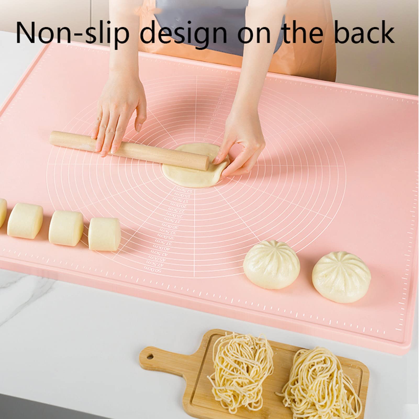 Tappetino da pasticceria in silicone, tappetino da forno con misurazione, tappetini for impastare facili da pulire, tappetino da banco, tappetino for fondente, bordo rialzato 6 mm for evitare fuoriusc