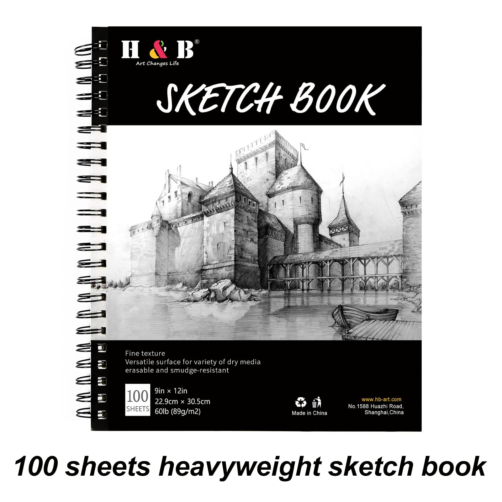 Carnet de croquis d'artiste polyvalent de 100 feuilles pour débutants en art