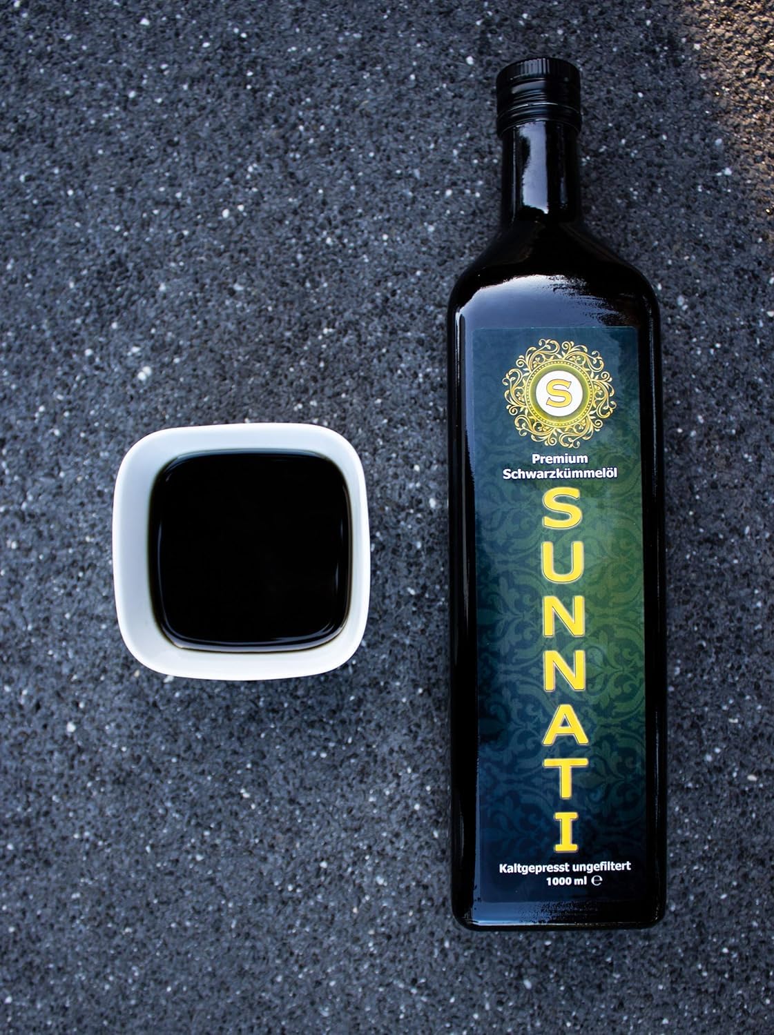 Sunnati Huile de nigelle non filtrée 2 x 1000 ml, fraîchement pressée à froid, haute teneur en thymoquinone