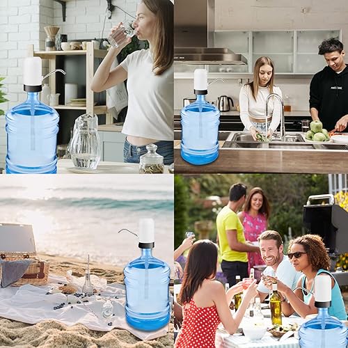 Miniatura 9 de Dispensador de agua embotellada para viajes, bomba dispensadora de botellas de agua eléctrica portátil para botella de 5 galones, operación con un