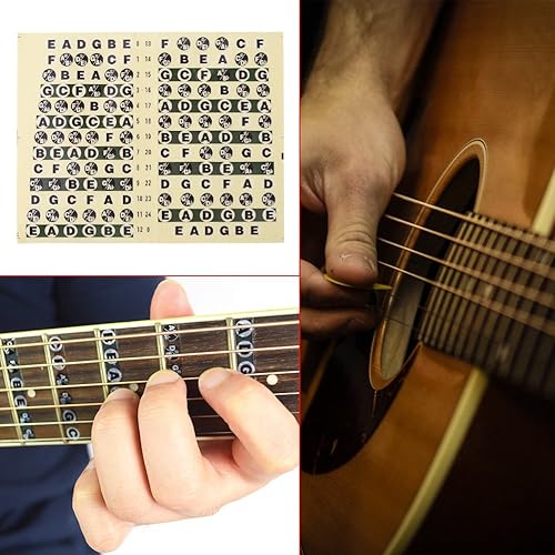 Miniatura 9 de 1 calcomanía para notas de diapasón de guitarra, etiqueta musical a escala para principiantes de 4.7 x 3.7 in/0.47 x 0.37 pulgadas