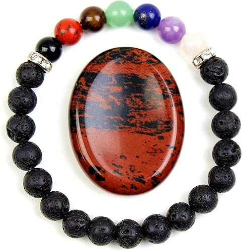 Miniatura 9 de Thumb Worry Stone - Piedra de palma de bolsillo de cristal curativo (verde-flor verde)