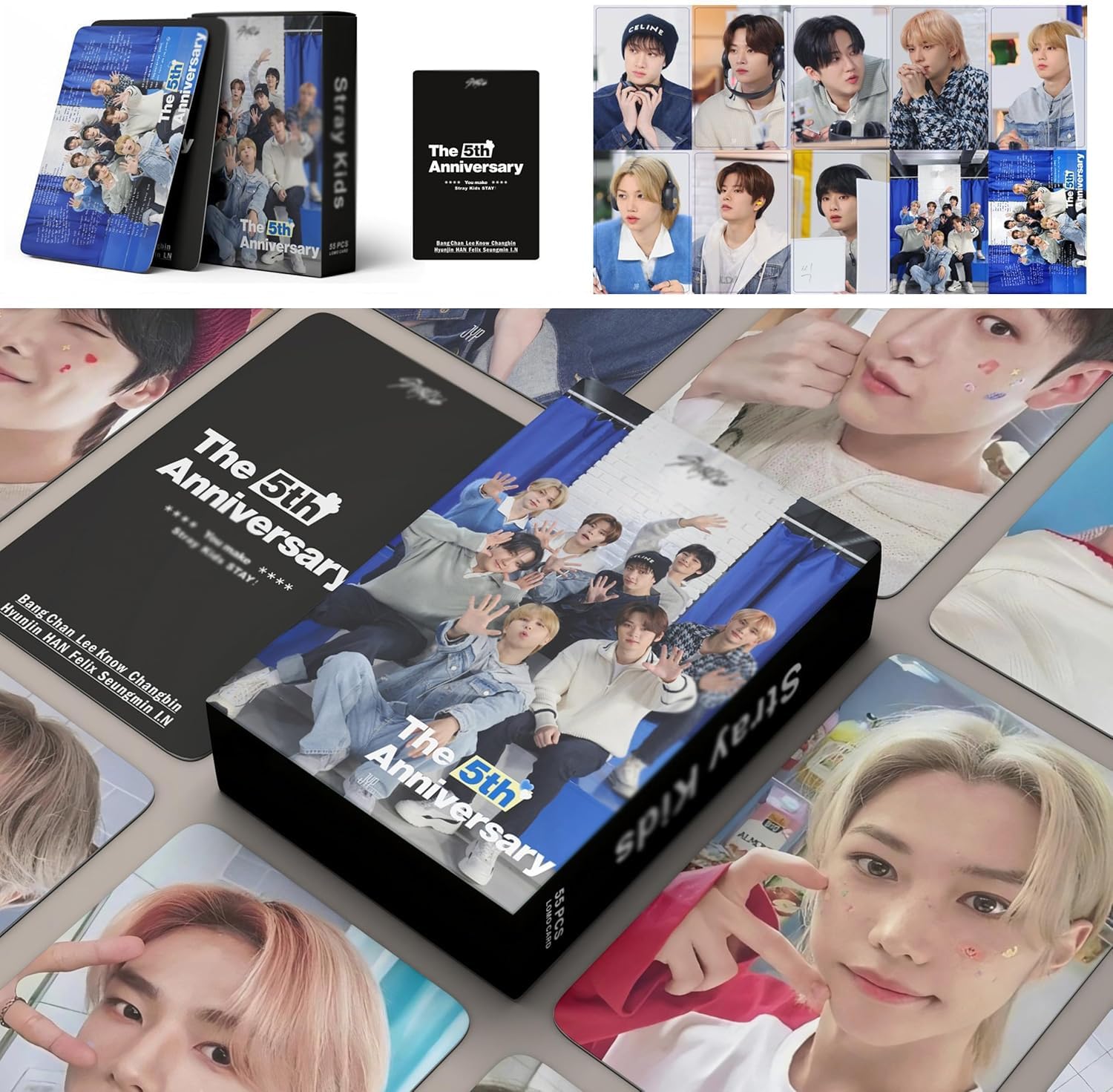 Careflection Kpop Stray kids 5th Anniversary Laminated lomocards