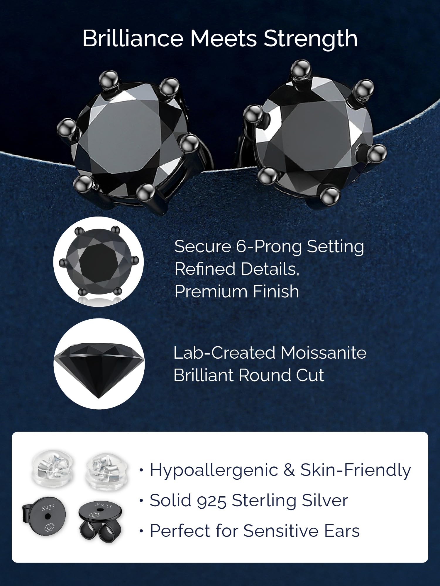 MomentWish Kolczyki Moissanite, 1-4 karatowe błyszczące kolczyki męskie srebro próby 925/18-karatowe złoto symulowane diament mężczyźni kobiety kolczyki punktowe światło hipoalergiczne prezent na