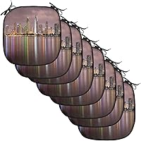 Vista 99 de Lunarable USA Chair Cushion Pad, American Cities Skylines Metropolis Architecture Sketch Style Hand Drawn Art Print, Seat Padding for Kitchen &