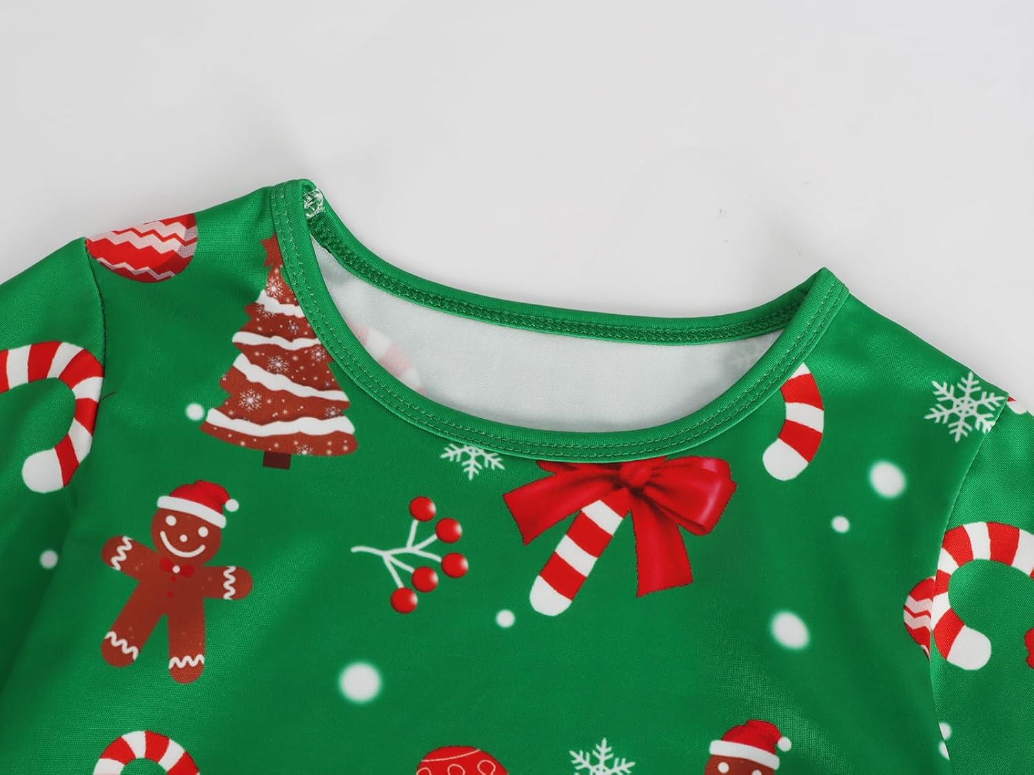 WonderBabe Little Girls Christmas Pajamas Toddler Long Sleeve Elf Pjs Set Kids Christmas Snowman Pattern Sleepwear - Image 5