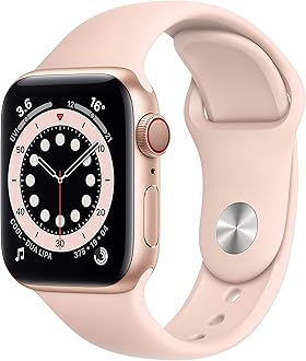 New Apple Watch Series 6 (GPS + Cellular, 40mm) - Gold Aluminium Case with Pink Sand Sport Band