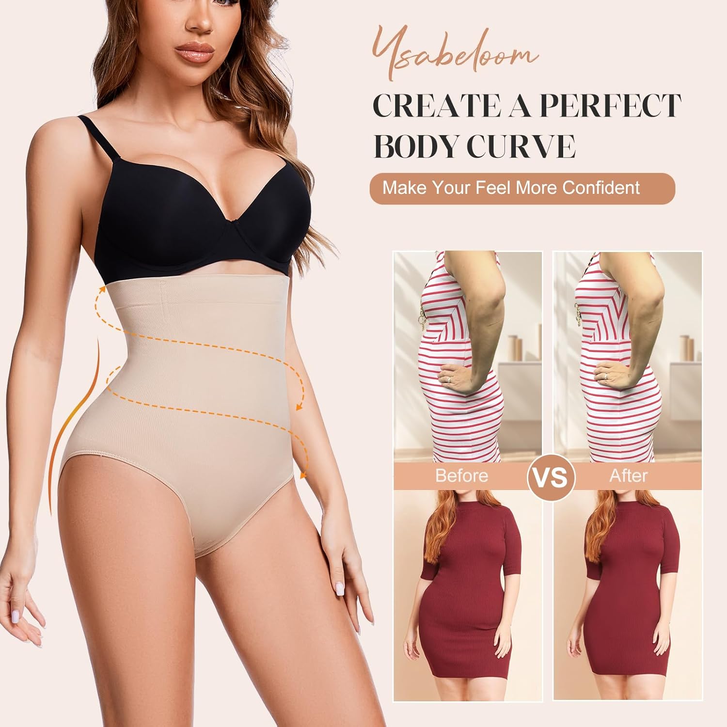 Tummy Control Shapewear Panties for Women High Waisted Shaping Briefs Slimming Body Shaper Underwear - Image 4