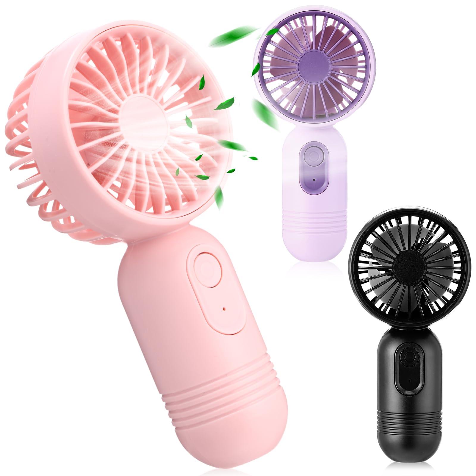 Rossesay Mini Portable Fan Bulk Cute Handheld Lightweight Small Little Personal Hand Eyelash Fan 3 Speed USB Rechargeable for Women Men Indoor Outdoor
