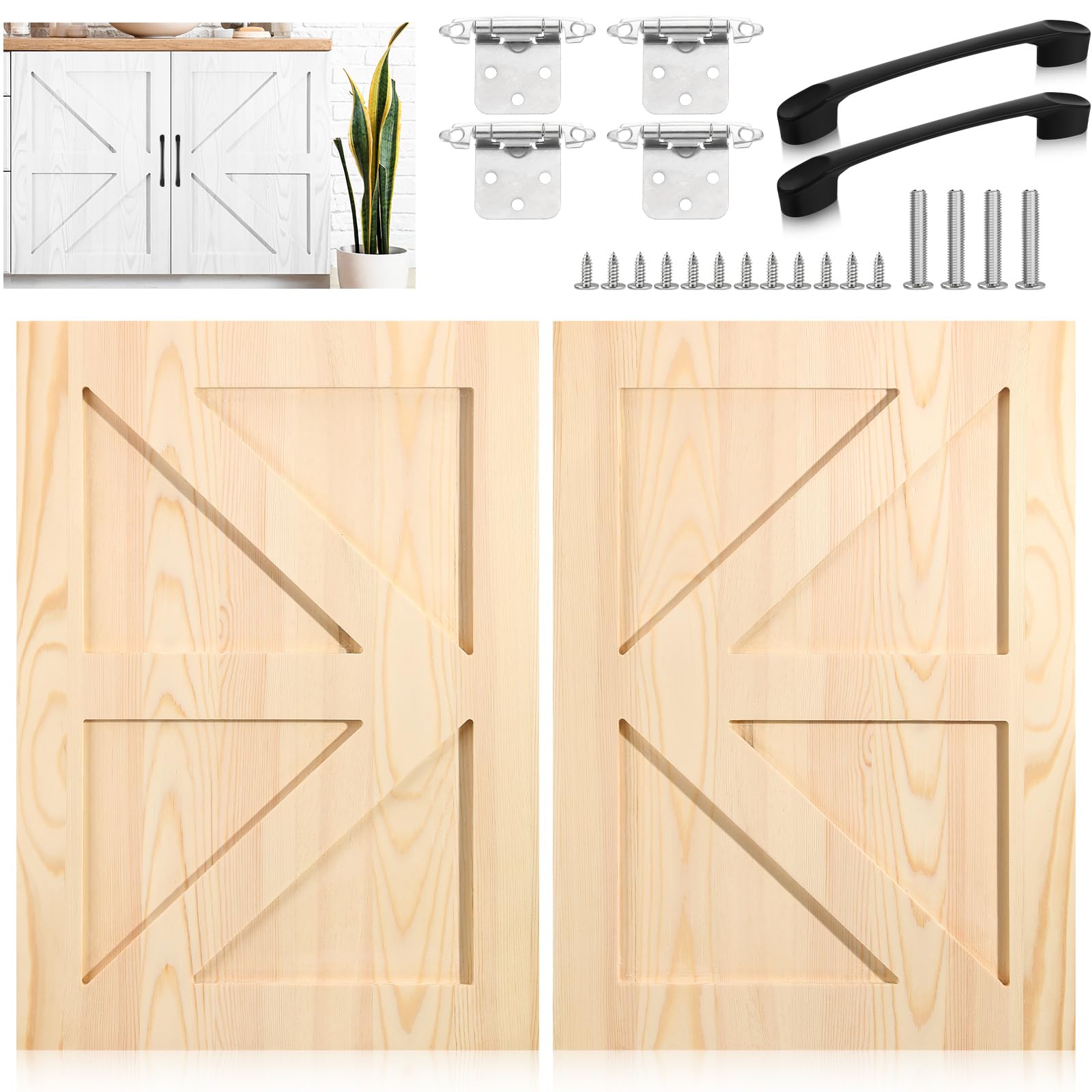 Sintuff 2 Set Pine Cabinet Doors 16.25 W x 22.5 H