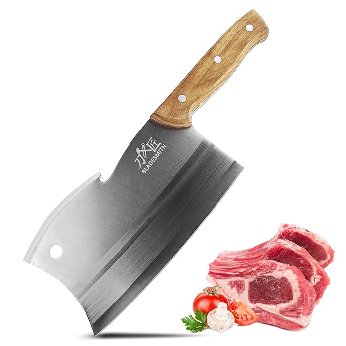 Buy BLADESMITH Meat Cleaver, MultiPurpose Dual Edges Butcher Knife