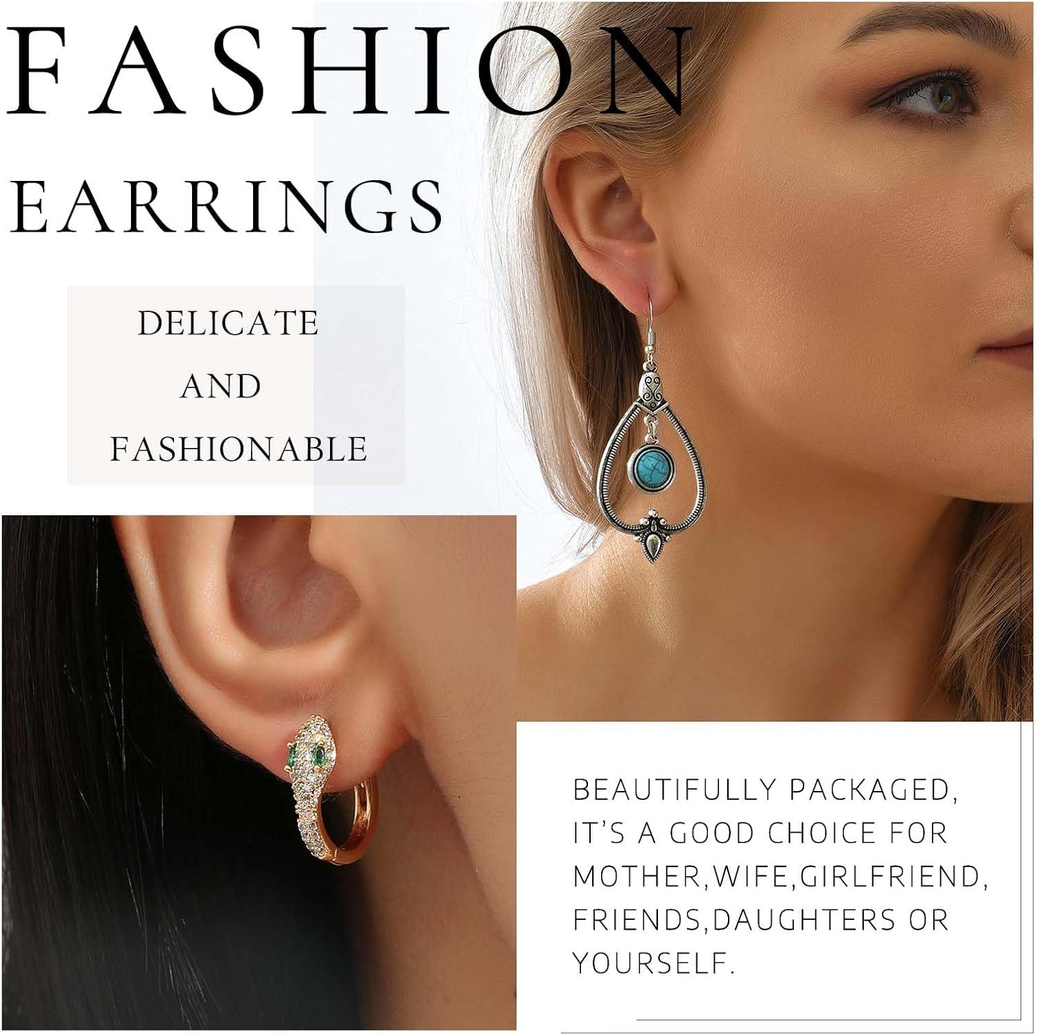 W WEILIRIAN Boho Pearl Drop Earrings Pearl Dangle Earrings Pearl Beaded Earrings Wedding Pearl Earrings Jewelry for Women and Girls Gifts - Image 8