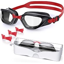 Swim Goggles, Unisex Adult Swimming Goggles Anti Fog Anti UV No Leakage Wide View for Men Women Youth