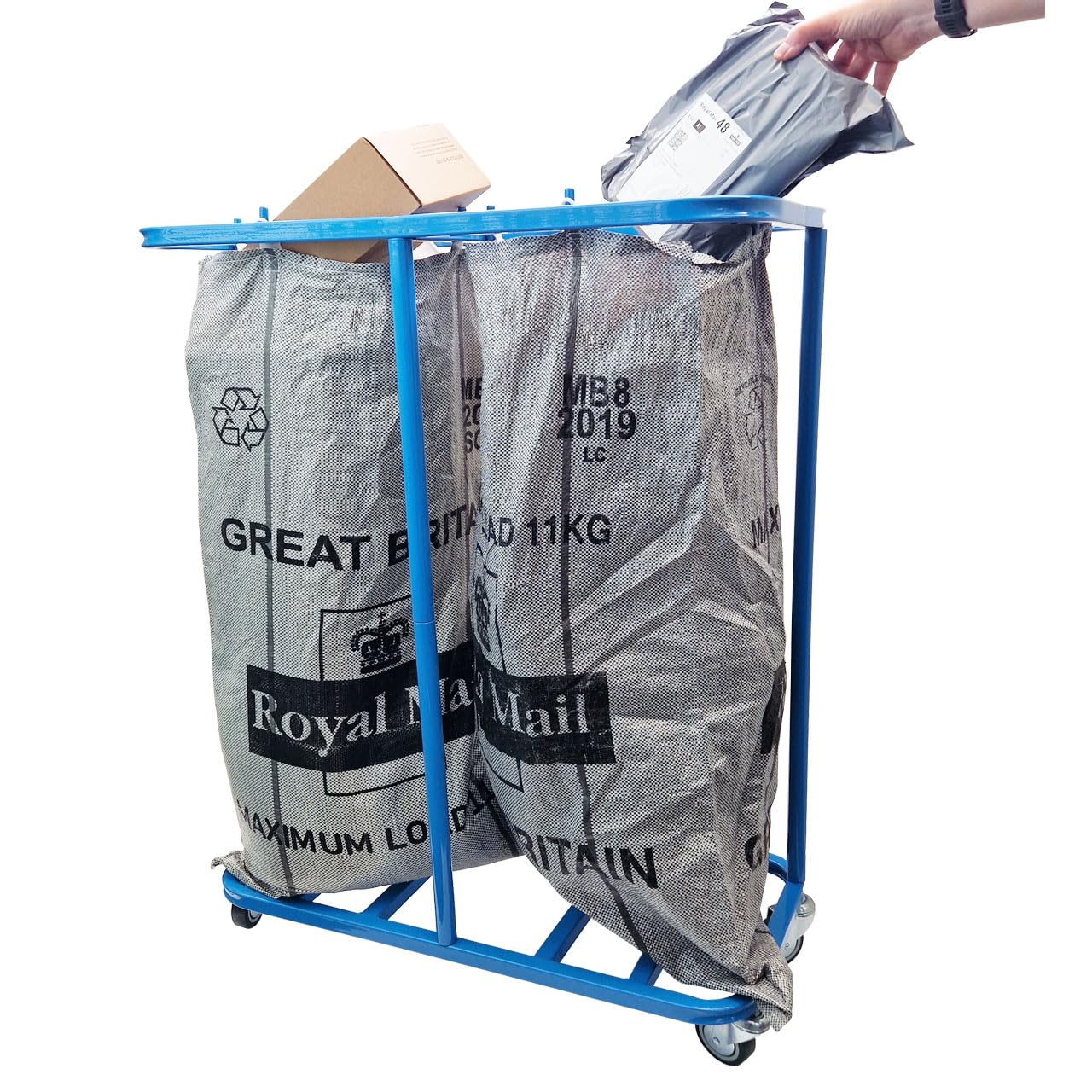 Galaxy Double Post/Mail Bag Sack Sorting Postbag Holder Trolley