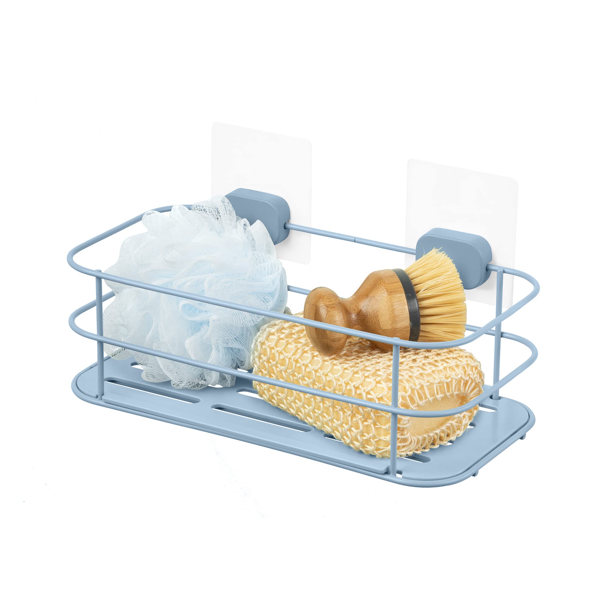 Étagère murale sans perçage Compactor rangement bleu pour carrelage douche