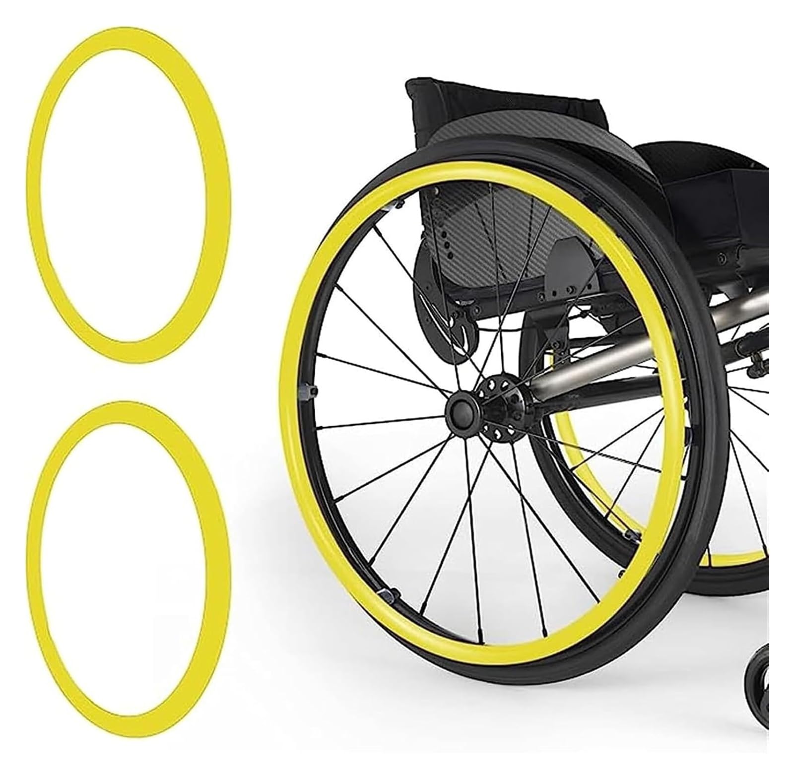 Fundas para llantas de silla de ruedas, empuñaduras de silicona antideslizantes, par de 24 pulgadas para mayor comodidad y control