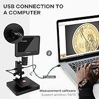 Vista 7 de Andonstar AD246S-P HDMI Digital Microscope with 7'' Screen, 4000x 3 Lens 2160P UHD Video Record, Coin Microscope for Error Coins, Biological