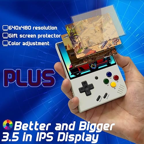 Miniatura 2 de Miyoo Mini Plus Consola de juegos portátil 3.5 pulgadas 640* 480 pantalla IPS 3000mAh Miyoo-mini+ con estuche portátil blanco