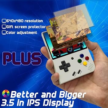 Miyoo Mini Plus Handheld Game Console 3.5-inch 640*480 IPS Screen 3000mAh Miyoo-mini+ with Portable Case White