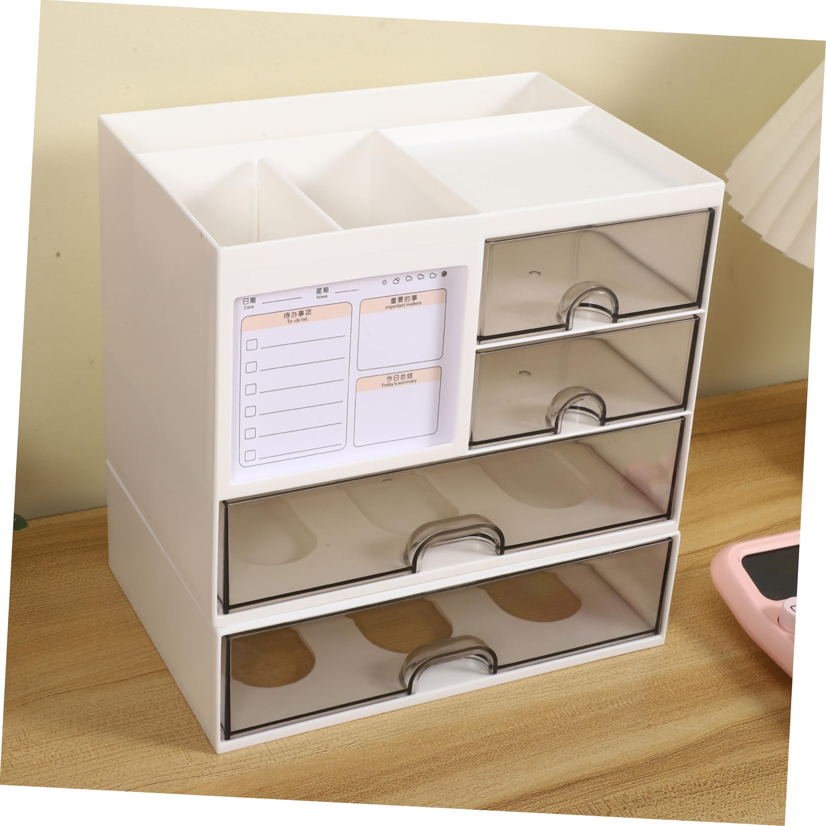 Alipis Caja de Plástico para Organizar Maquillaje y Útiles Escolares Organizador de Escritorio con Hogar Cajón de Almacenamiento para Papelería de Oficina