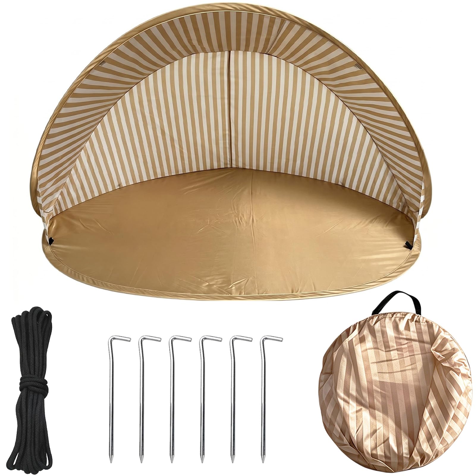 Strandmuschel UV-Schutz 50+, Winddicht & tragbar, Sonnenschutz für Baby, Platz für 2-3 Personen