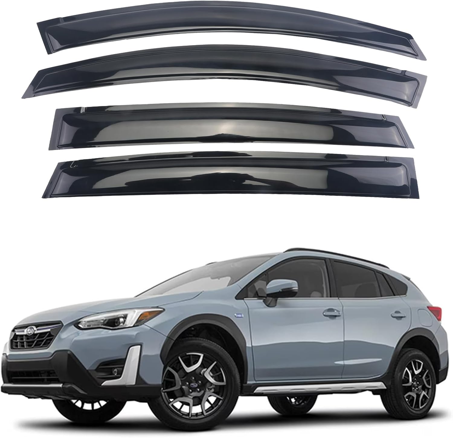 S SONLEE Smoke Black Outside Mount Window Visor Deflectors